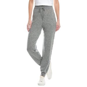 Brodie Cashmere Womens  Cable Cashmere Lounge Jogger, Grey